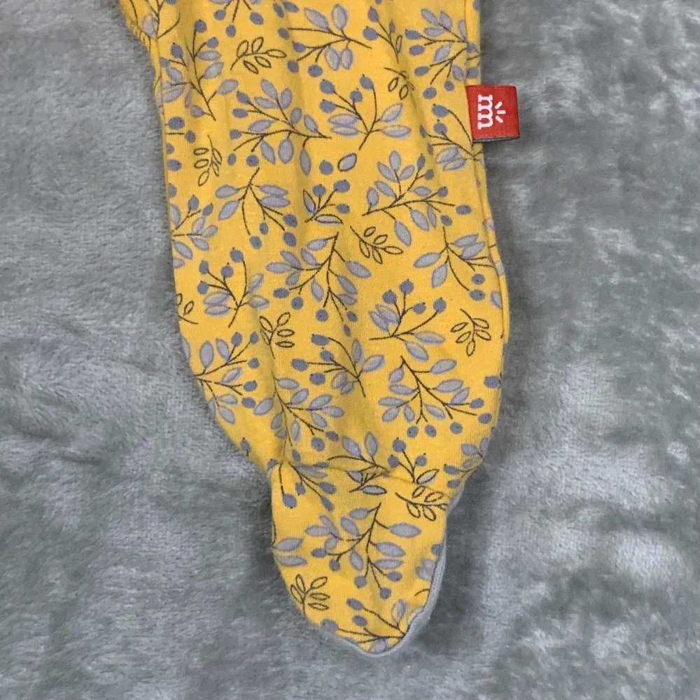 Magnetic Me Magnetic Footie Sleeper Olive My Love Organic Yellow 3-6 Months